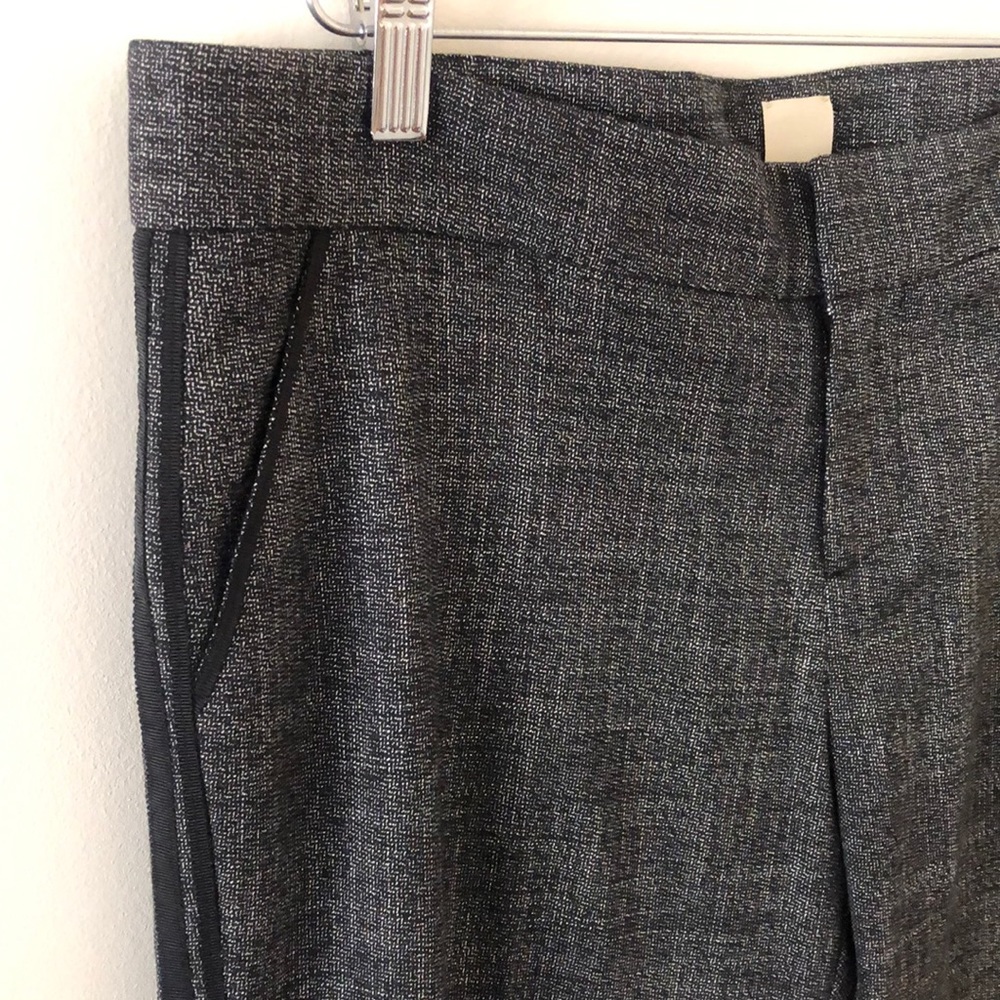 ECRU Grey Pants with Black Seam Stripes